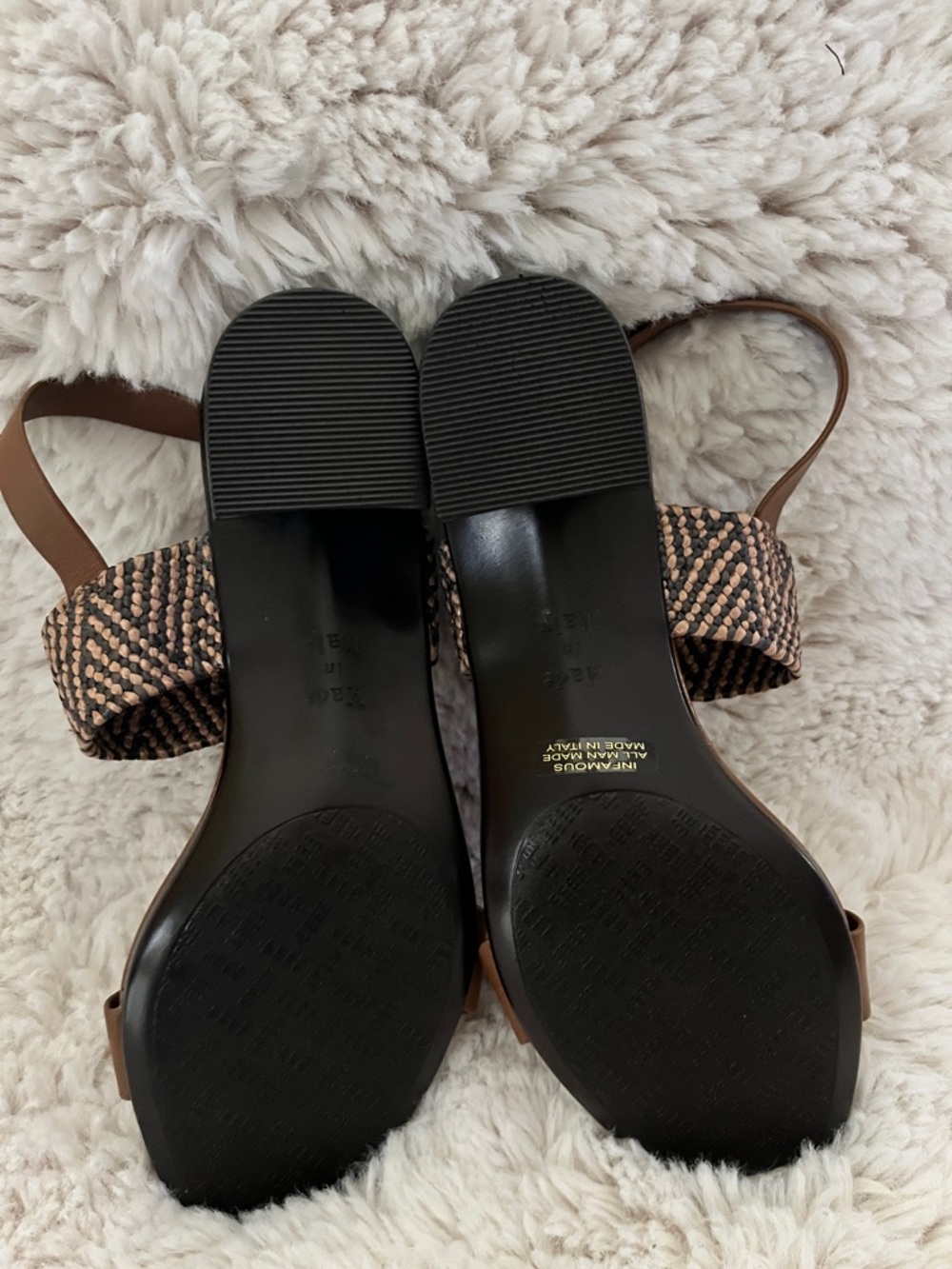 Italian Shoemakers Brown Woven-Strap Slingback Sandals..NWOT - Picture 4 of 6